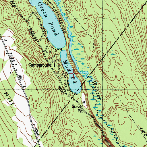 Topographic Map of Mud Pond, ME