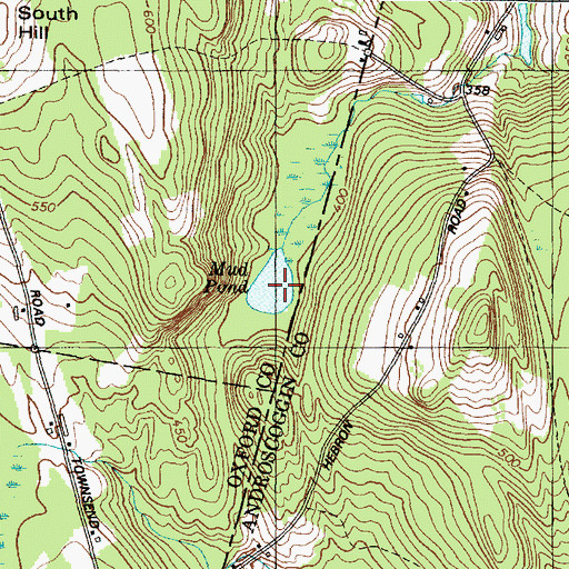 Topographic Map of Mud Pond, ME