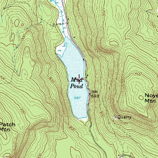 Topographic Map of Mud Pond, ME