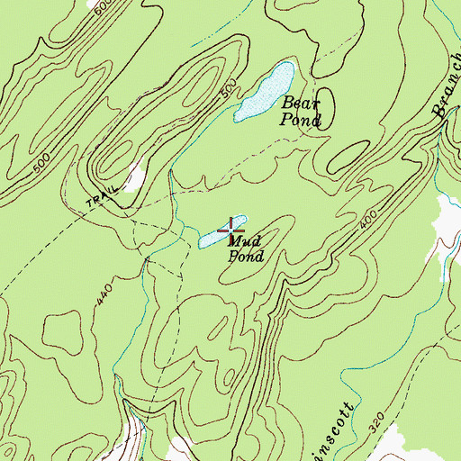 Topographic Map of Mud Pond, ME