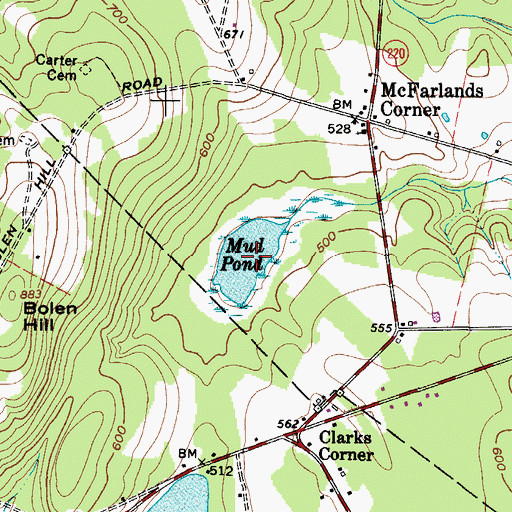 Topographic Map of Mud Pond, ME