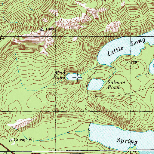 Topographic Map of Mud Pond, ME