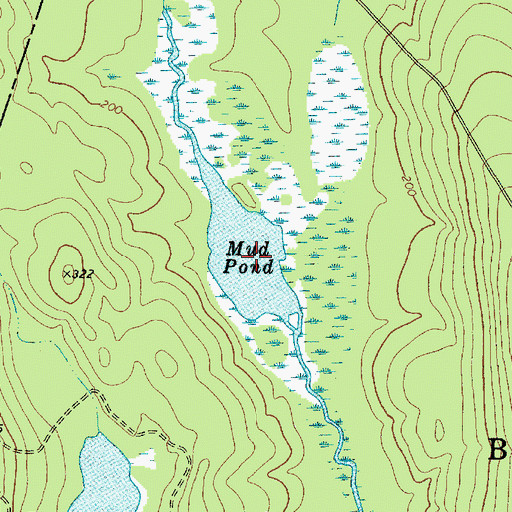 Topographic Map of Mud Pond, ME