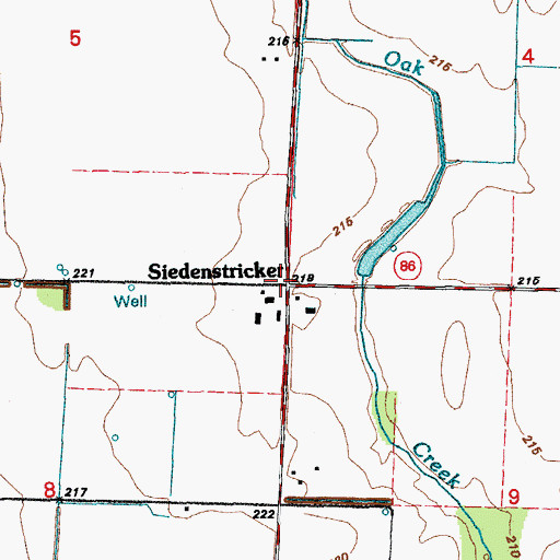Topographic Map of Siedenstricker, AR