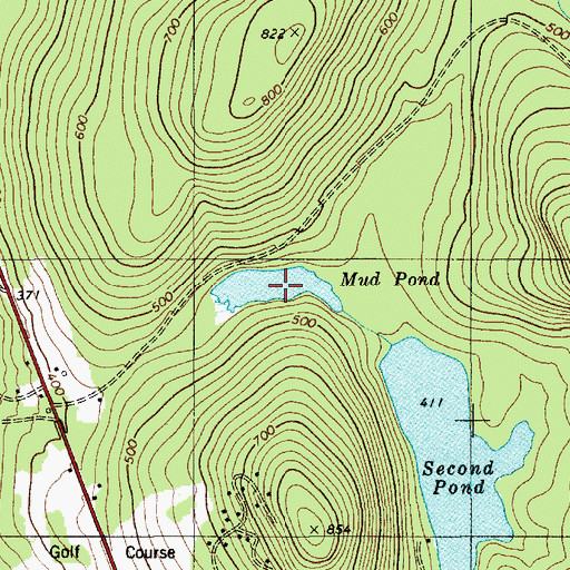 Topographic Map of Mud Pond, ME