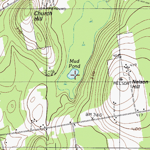 Topographic Map of Mud Pond, ME