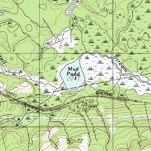 Topographic Map of Mud Pond, ME