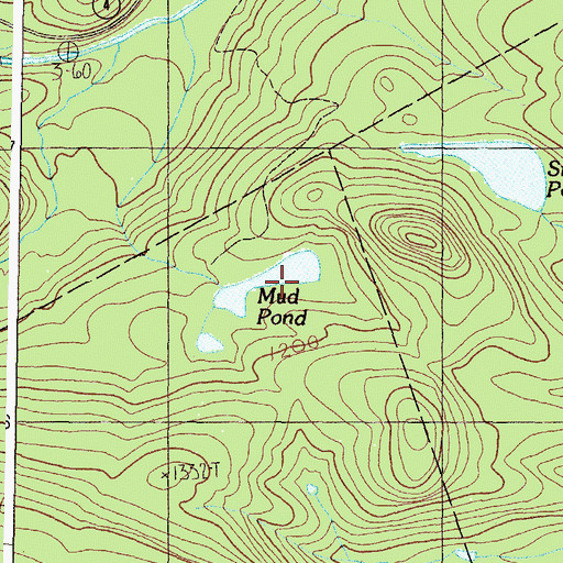 Topographic Map of Mud Pond, ME
