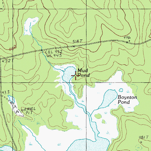 Topographic Map of Mud Pond, ME