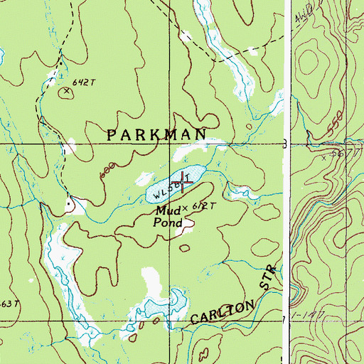 Topographic Map of Mud Pond, ME