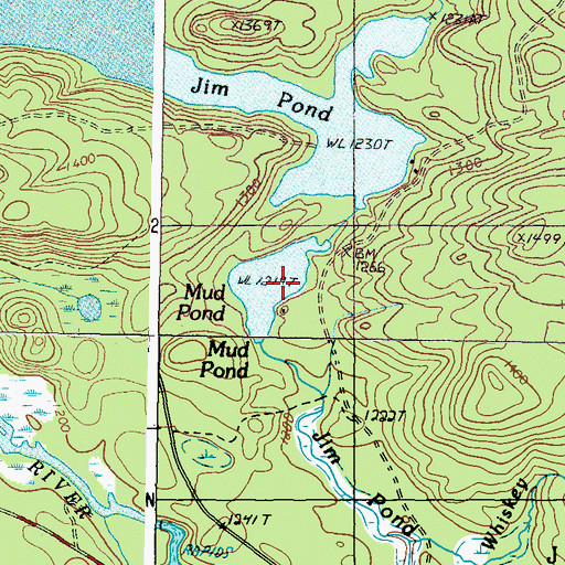 Topographic Map of Mud Pond, ME