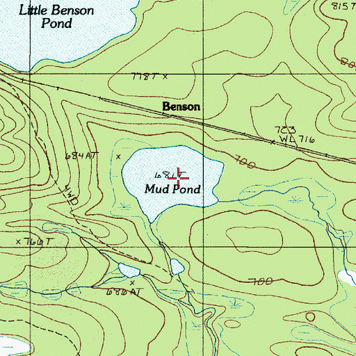 Topographic Map of Mud Pond, ME