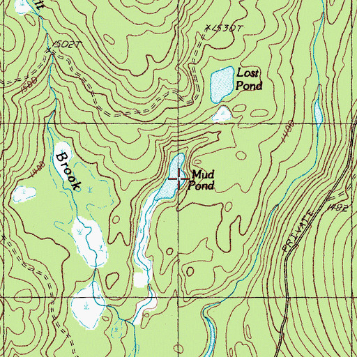 Topographic Map of Mud Pond, ME