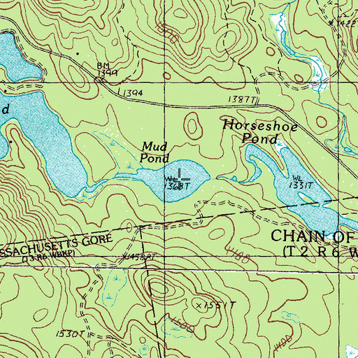 Topographic Map of Mud Pond, ME