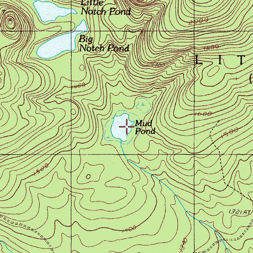 Topographic Map of Mud Pond, ME