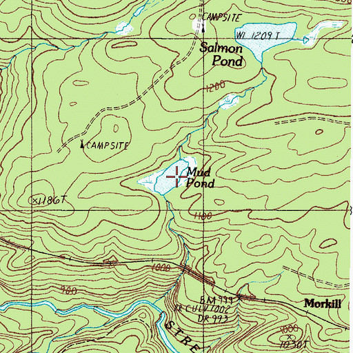 Topographic Map of Mud Pond, ME