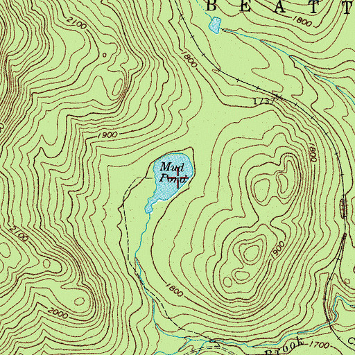 Topographic Map of Mud Pond, ME