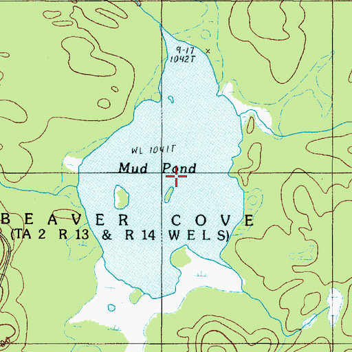 Topographic Map of Mud Pond, ME