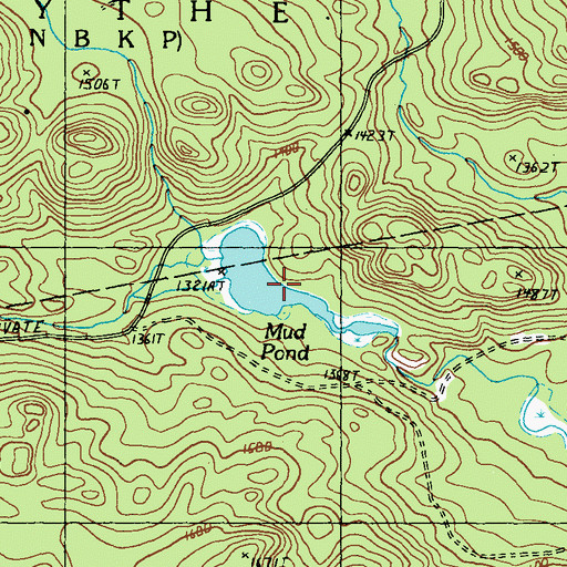 Topographic Map of Mud Pond, ME