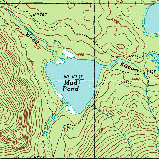 Topographic Map of Mud Pond, ME