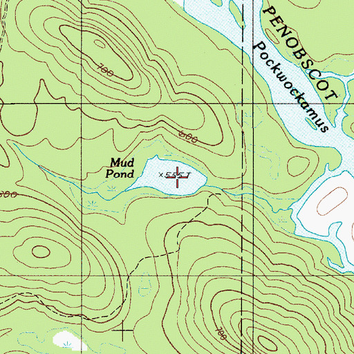 Topographic Map of Mud Pond, ME