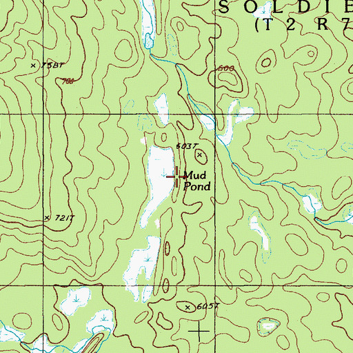 Topographic Map of Mud Pond, ME