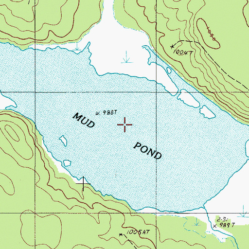 Topographic Map of Mud Pond, ME