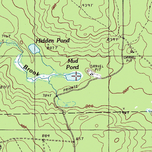Topographic Map of Mud Pond, ME