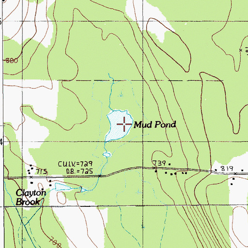 Topographic Map of Mud Pond, ME