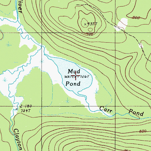 Topographic Map of Mud Pond, ME