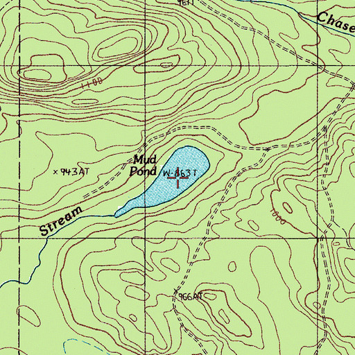 Topographic Map of Mud Pond, ME