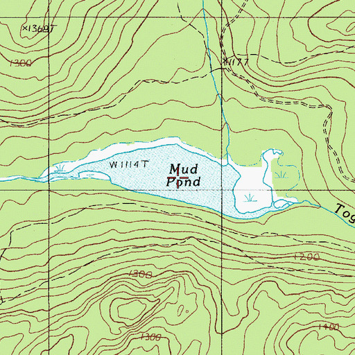 Topographic Map of Mud Pond, ME