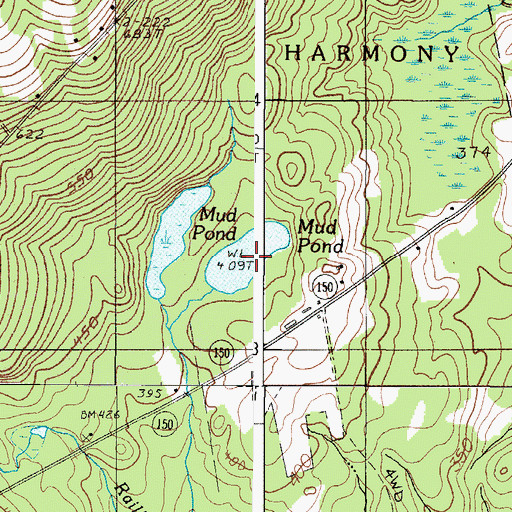 Topographic Map of Mud Pond, ME