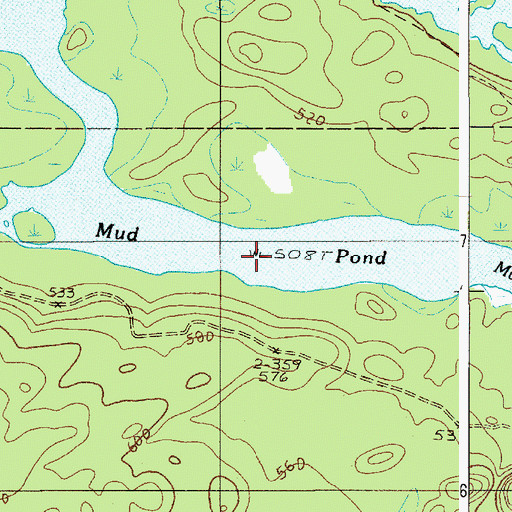 Topographic Map of Mud Pond, ME