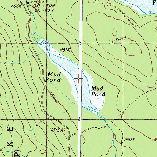 Topographic Map of Mud Pond, ME