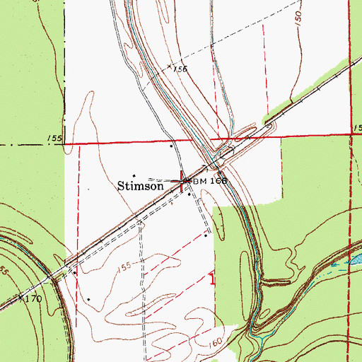 Topographic Map of Stimson, AR