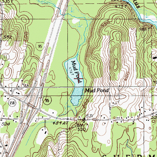Topographic Map of Mud Pond, ME
