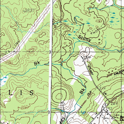 Topographic Map of Muddy Brook, ME