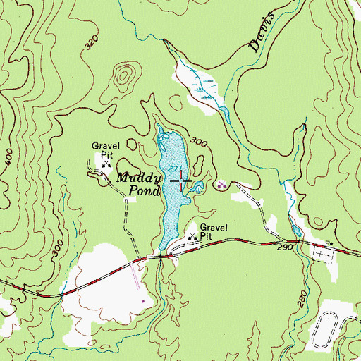 Topographic Map of Muddy Pond, ME