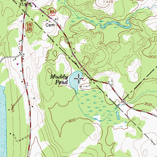 Topographic Map of Muddy Pond, ME