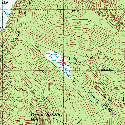 Topographic Map of Muddy Pond, ME