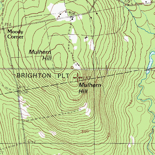 Topographic Map of Mulhern Hill, ME