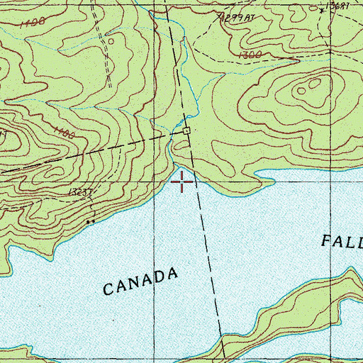 Topographic Map of Mullen Brook, ME