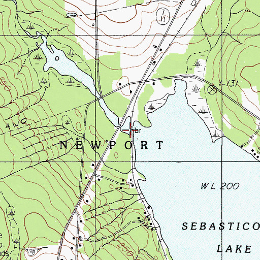Topographic Map of Mulligan Stream, ME