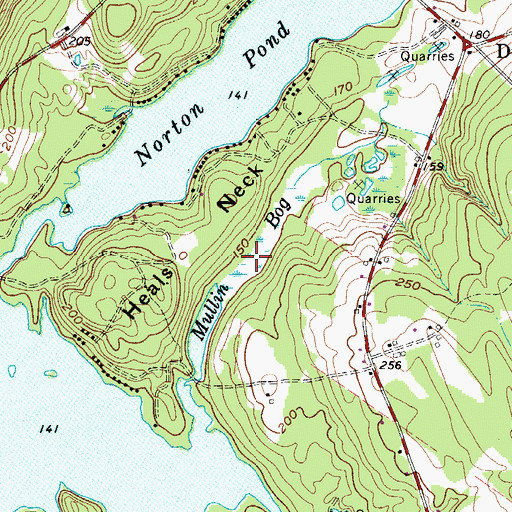 Topographic Map of Mullin Bog, ME