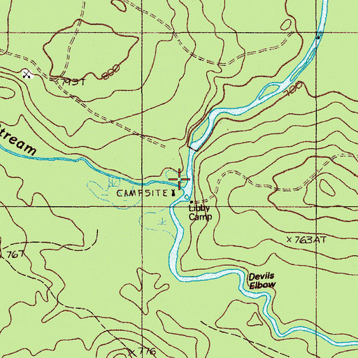 Topographic Map of Munsungan Stream, ME