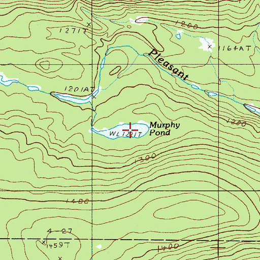 Topographic Map of Murphy Pond, ME