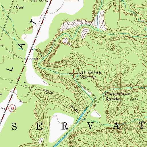Topographic Map of Alchesay Tank, AZ