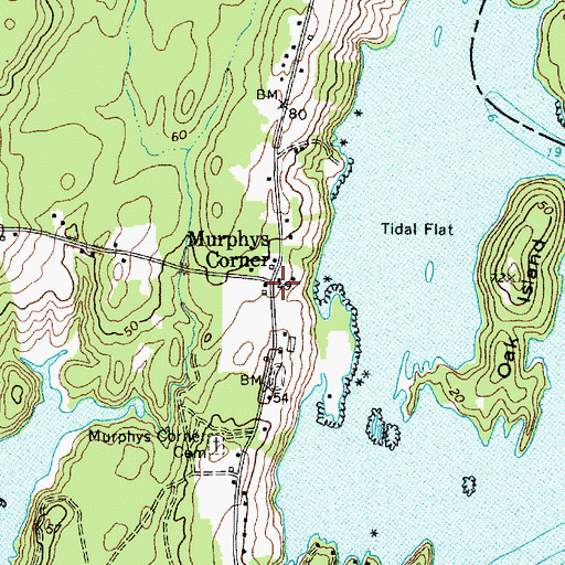 Topographic Map of Murphys Corner, ME