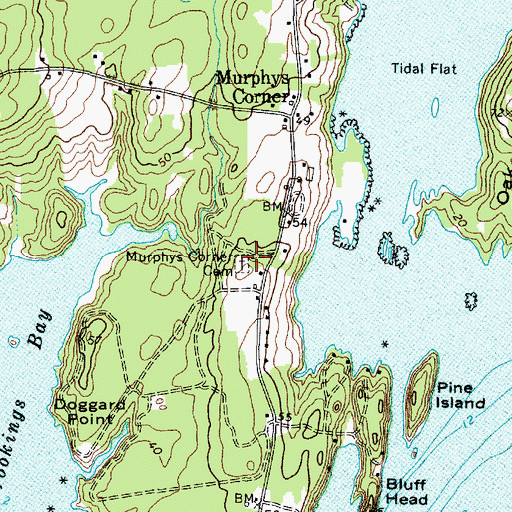 Topographic Map of Murphys Corner Cemetery, ME